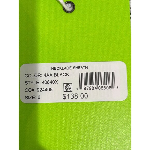 Sam Edelman Necklace Sheath Dress Size 6 Black Rhinestones Flirty Sophisticated - Picture 12 of 14